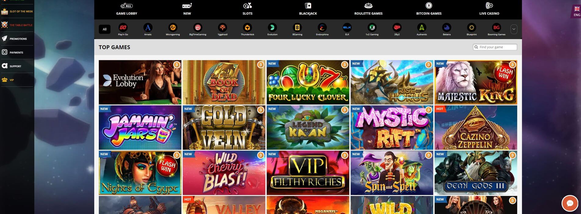 Games at Playamo Casino