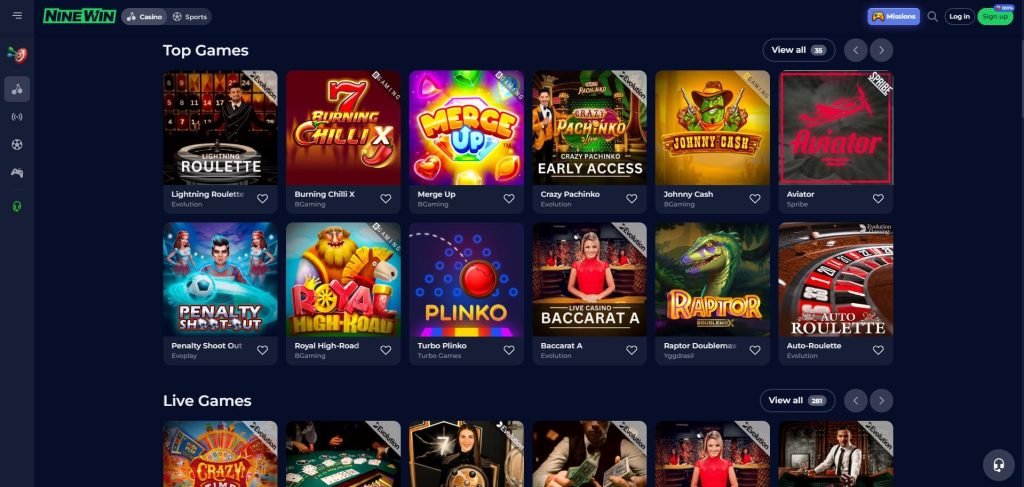 NineWin Casino Games