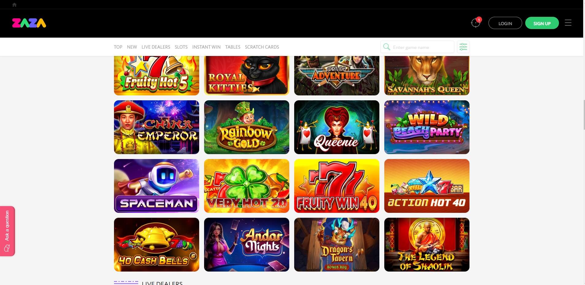 Zaza Casino Games